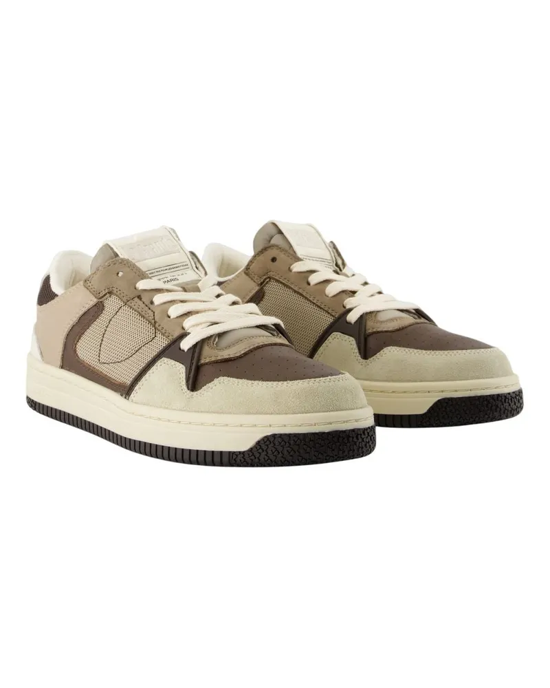 Philippe Model Men's Sneakers La Grande Low -  Leather Brown Calfskin Shoes Brown