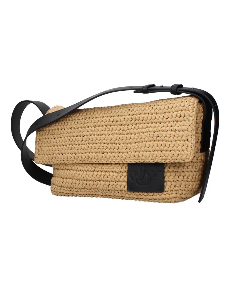 Jil Sander Raffia Crossbody Bag — Beige Beige