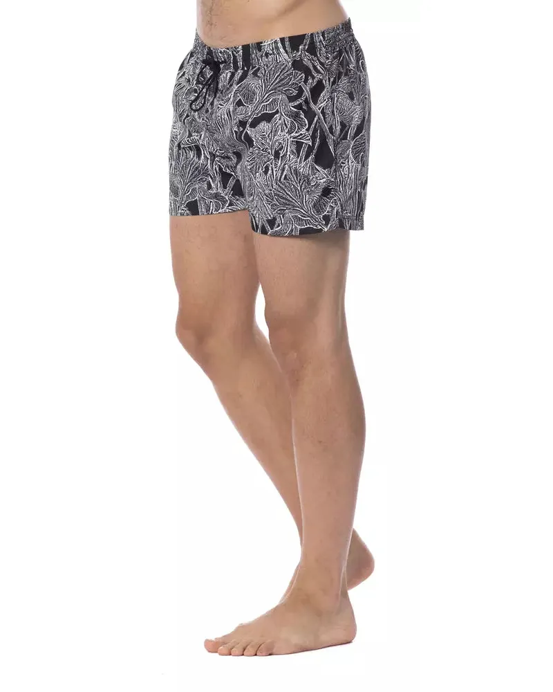 Roberto Cavalli Black Polyester Mens Swimwear And White Clothing Black