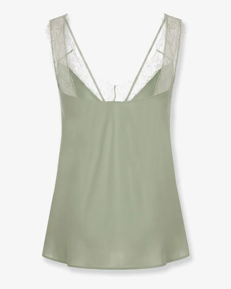 Pinko Women's Lydia Satin Top Green Viscose T-Shirts & Jerseys Green