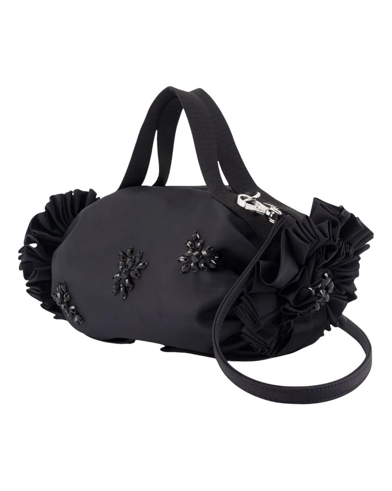 Simone Rocha Women's Mini Double Ribbon Rosette Purse Nylon Black Bags Handbags-purses Black