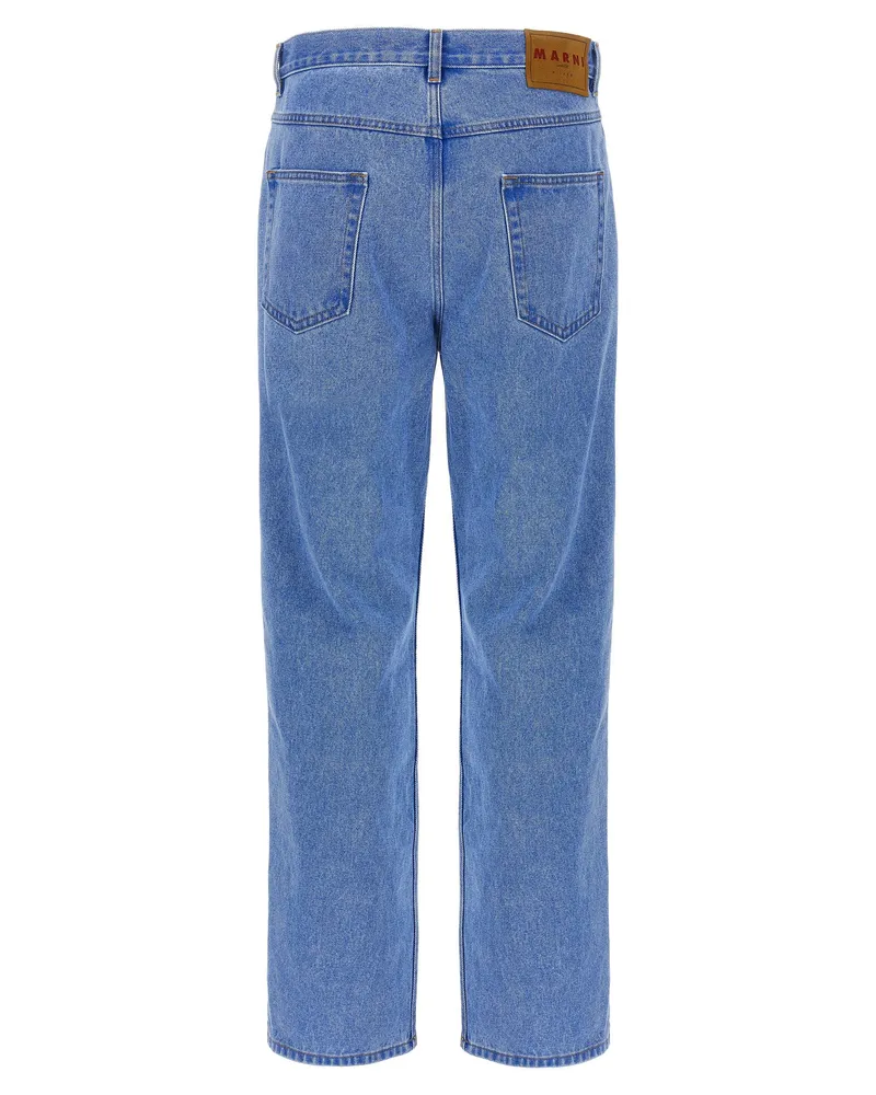 Marni Bleached Cotton Denim Jeans — Blue Blue