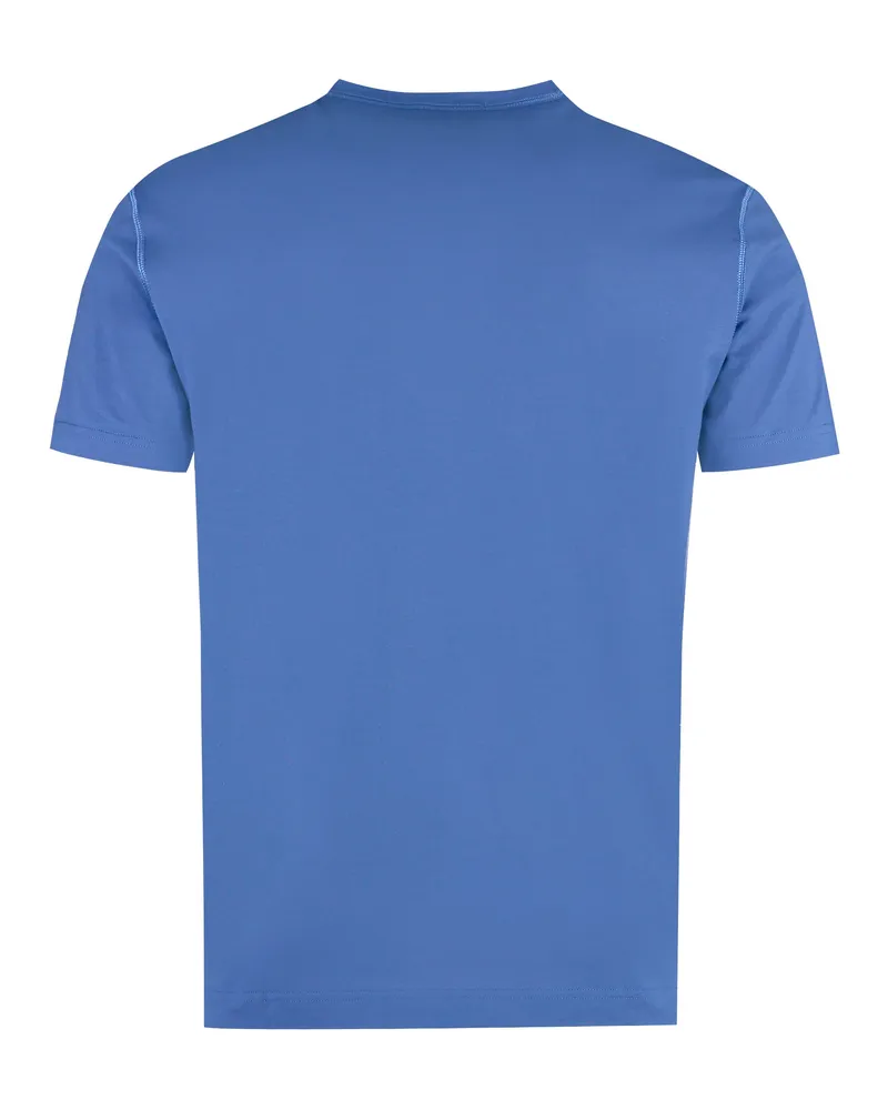 Dolce & Gabbana Logo-Patch Cotton T-Shirt — Blue Blue