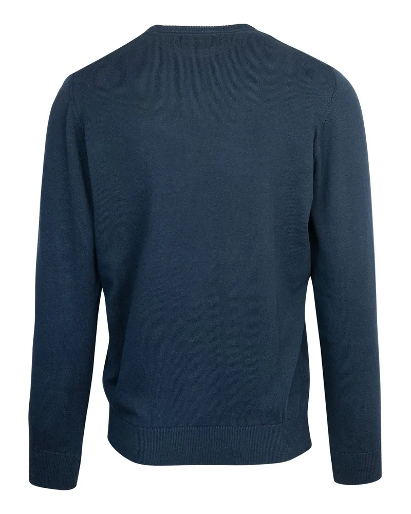 Barbour Men Crewneck Pima Cotton Sweater Blue Jumpers Blue