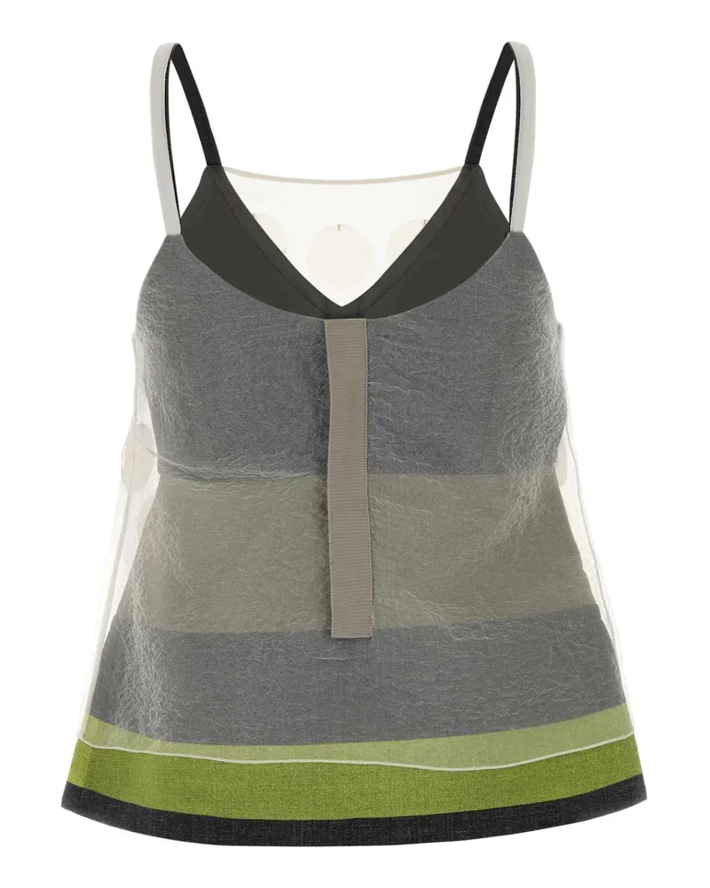 Marni Wool with Sequin Embellishment Tank Top — Gray Gray