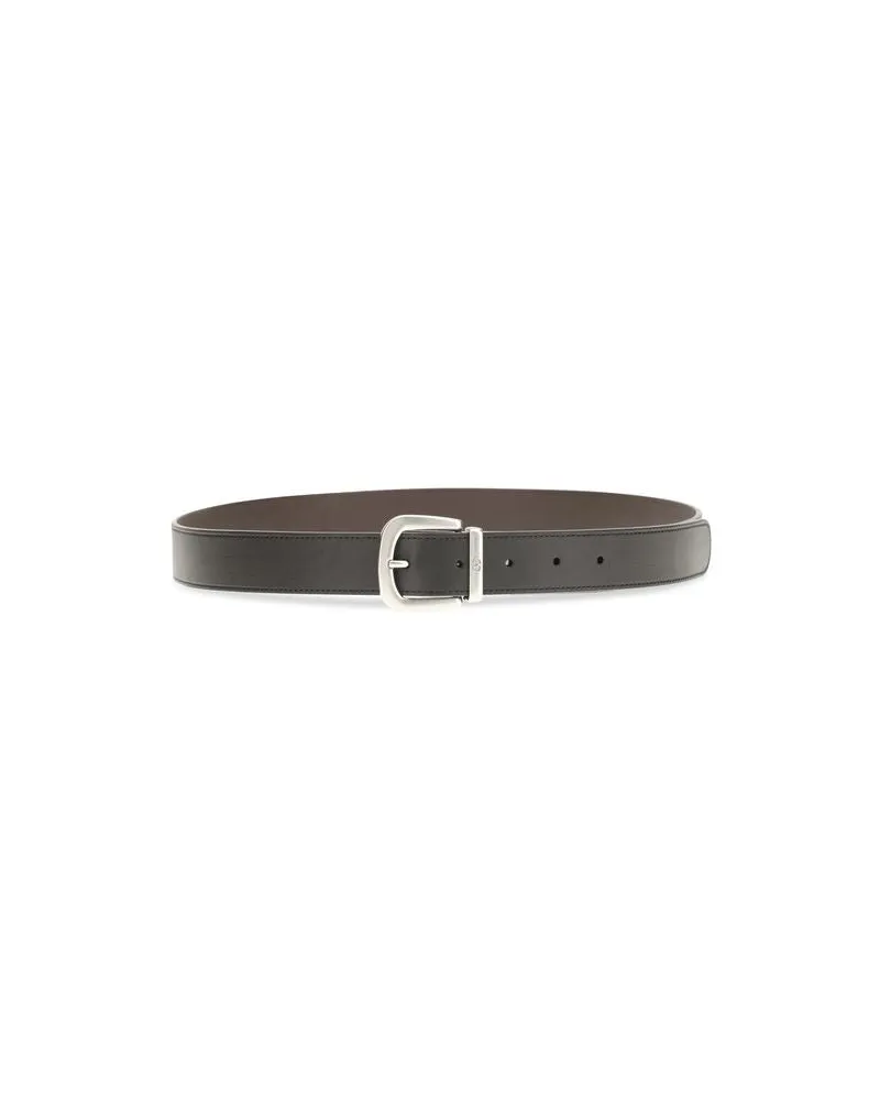 Valentino Garavani Men's Black Calf Leather Bos Taurus Regular Belt Black