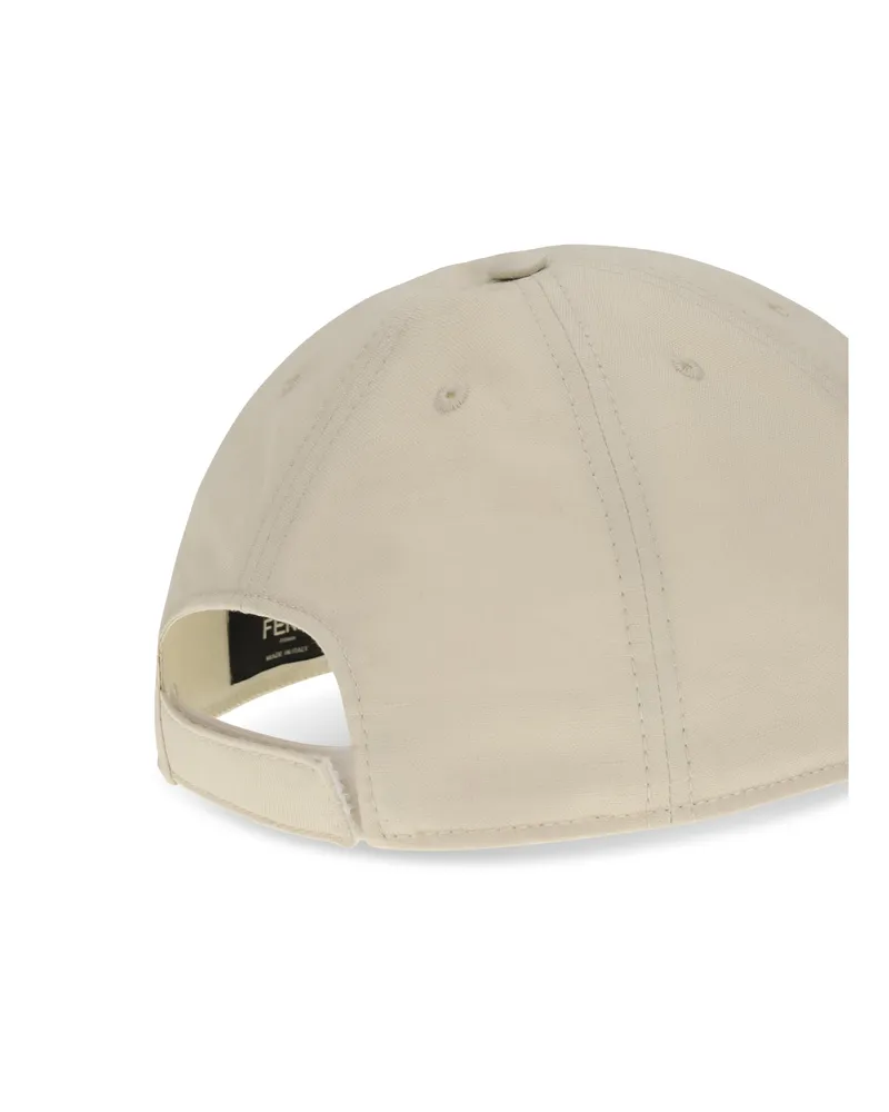Fendi Men's Baseball Cap White Cotton Hat White
