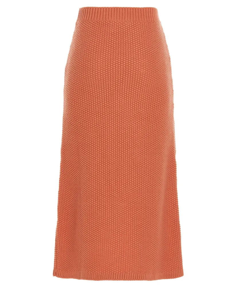 Chloé Cashmere Knit Skirt — Rust Rust