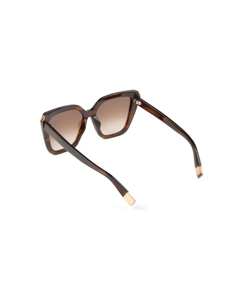 Furla SFU978 Oversized Square-Frame Sunglasses — Brown Brown