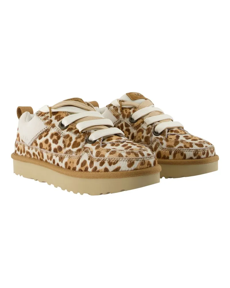 UGG Women's Lo Lowmel Plains Sneakers -  Leather Multicolor Calfskin Shoes Multicolor
