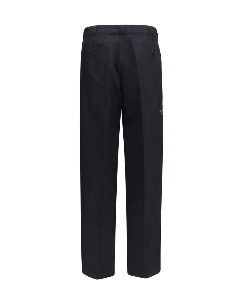 Prada Men's Black Cotton Casual Pants Black