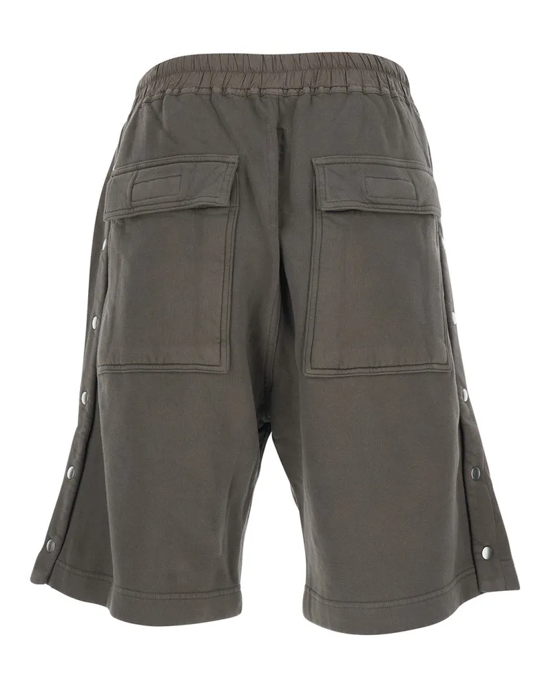 Rick Owens Men's Shorts Grey Elastic Waist Cotton Gray
