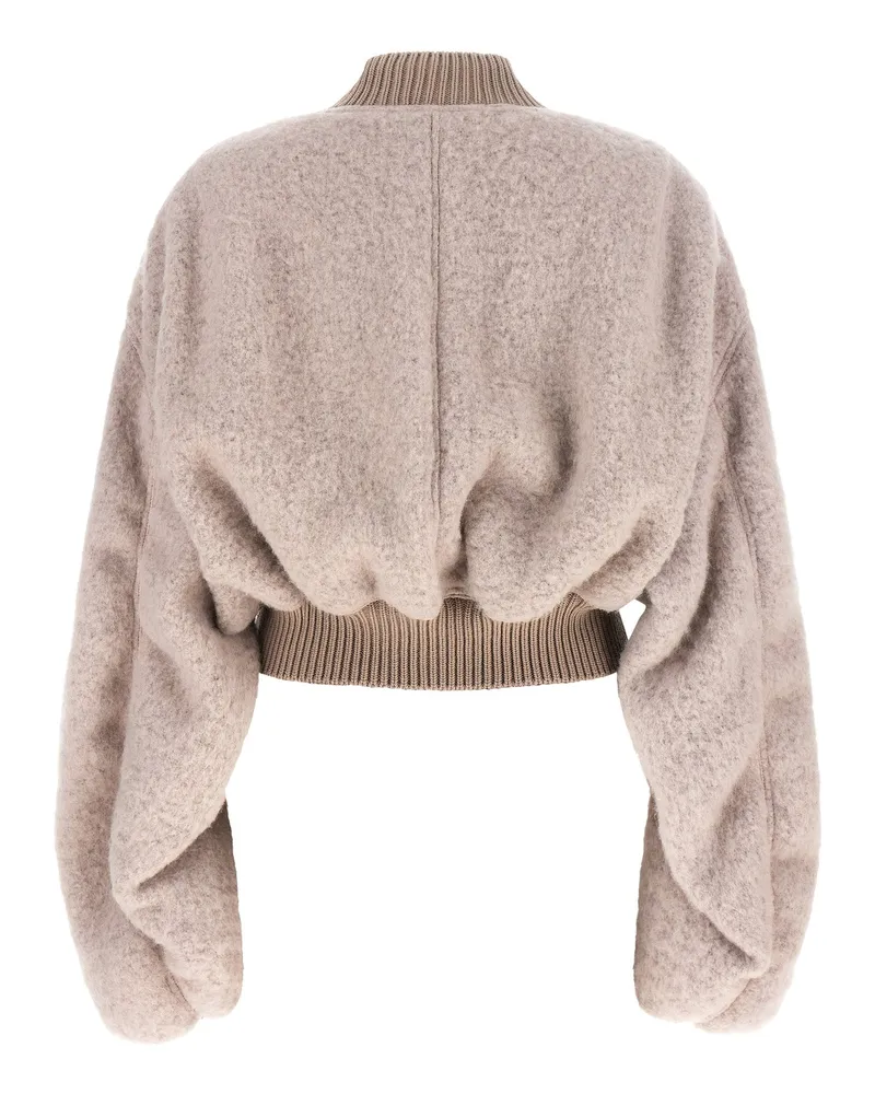 Rick Owens Alpaca-Wool Bouclé Jacket — Taupe Taupe