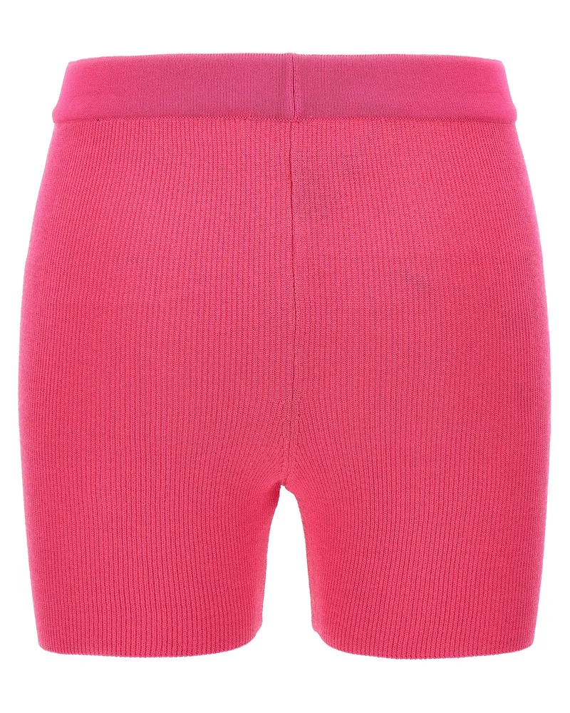 Jacquemus Ribbed Viscose Shorts — Pink Pink