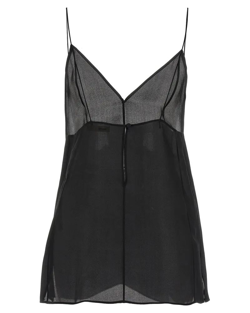 KHAITE Women Black Silk Tank Tops Black