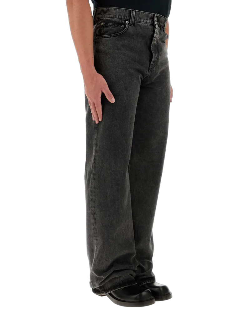 Alexander McQueen Blackwashed Cotton Jeans — Black Black