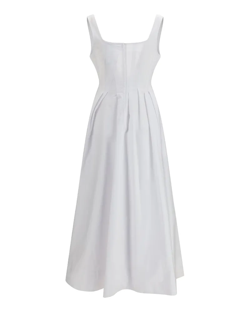 Max Mara Women's Long Giro Dress Bianco Ottico Cotton Bianco