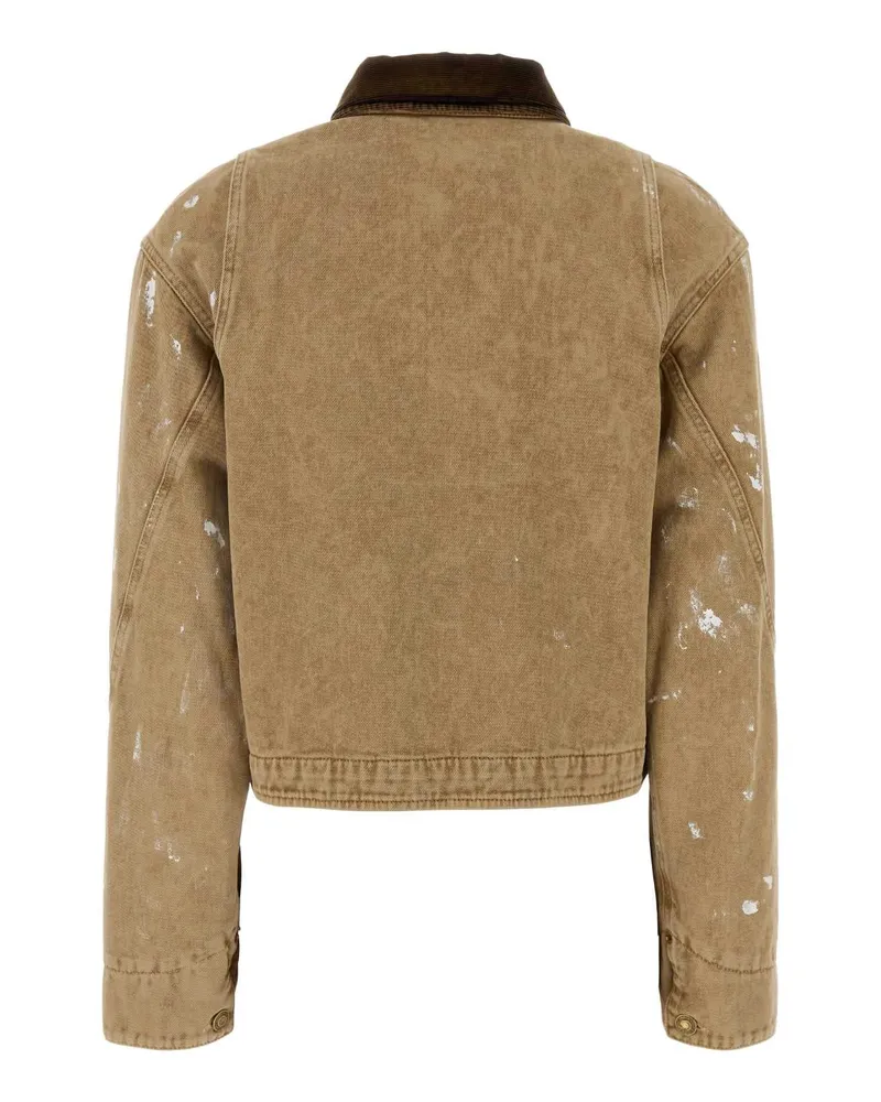 Moschino Women's Paint-Splatter Cotton Jacket Beige Beige