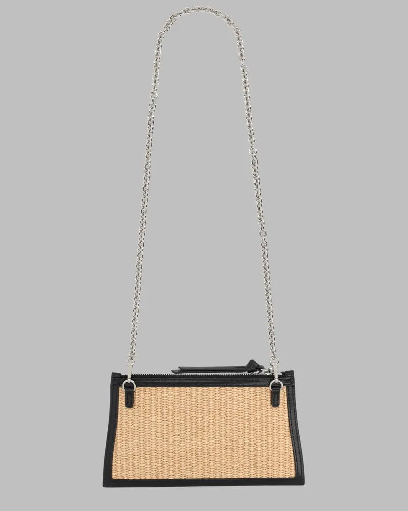 Vivienne Westwood Women's Clutch Bag Flat Small Woven Beige Cotton Polyamide Beige