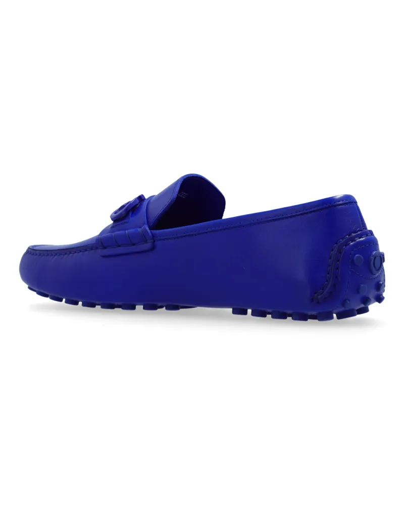 Ferragamo Men's Grazioso Gancini Logo Loafers Blue Shoes > & Sandals Blue