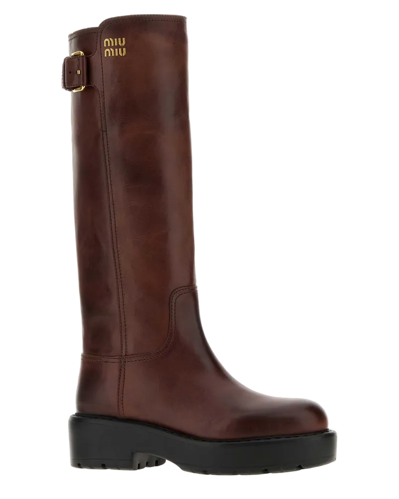 Miu Miu Stivali Boot — Brown Brown