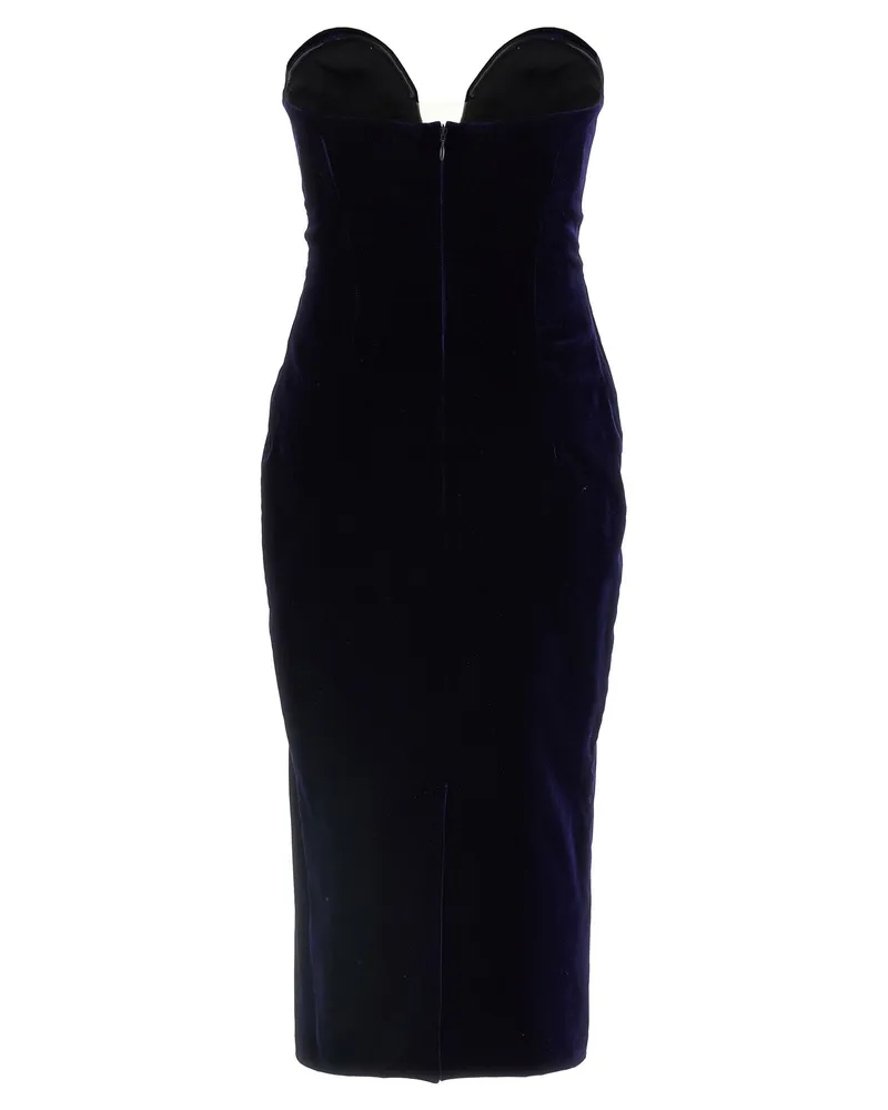 Tom Ford Velvet Sweetheart Dress — Navy Navy