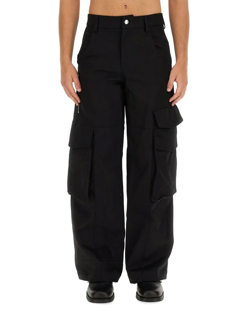 GCDS Cotton Trousers — Black Black