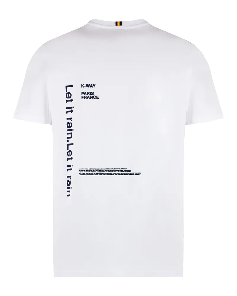 K-Way Men's Cotton Crew-Neck T-Shirt White T-Shirts And Polos White
