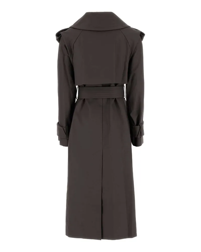 Victoria Beckham Cotton Wrap Coat — Brown Brown