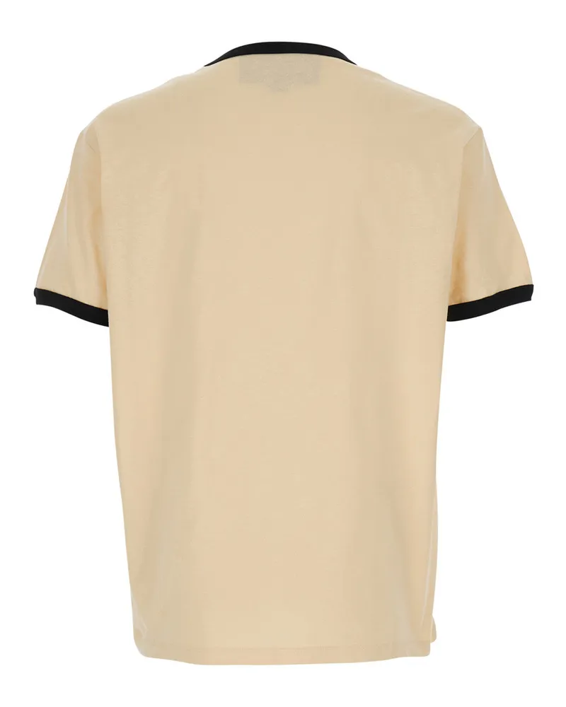 Valentino Garavani Panther-Graphic Crew Neck T-Shirt — Beige Beige