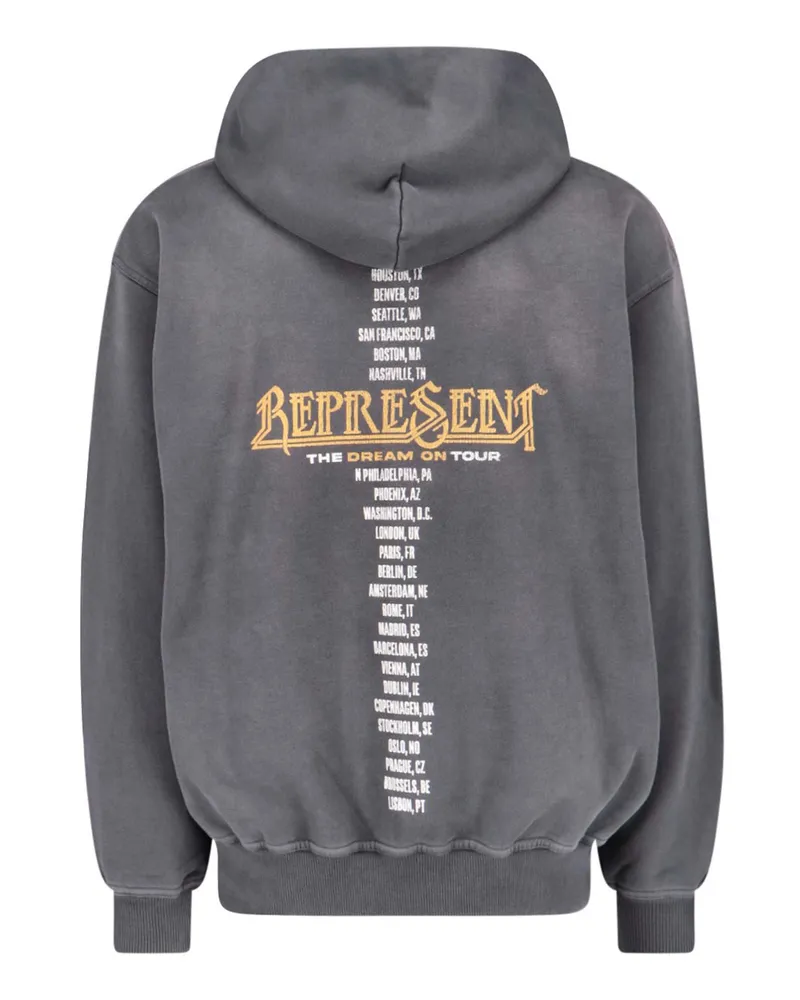 REPRESENT Men's Sweatshirt Golden Tour Sun Fade Grey Cotton Sweatshirts Sweater Gray