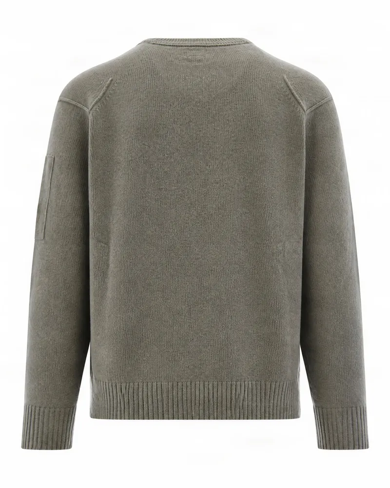 C.P. Company Lens Detail Wool Blend Sweater — Gray Gray