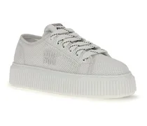 Mesh Platform Sneaker — White