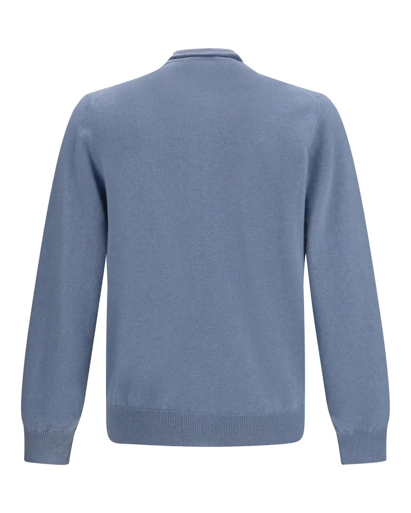 Brunello Cucinelli Men's Pure Cashmere Cardigan Carta Zucchero+grigio Chiaro Kashmir-Capra Hircus Kashmir/capra Sweater Blue