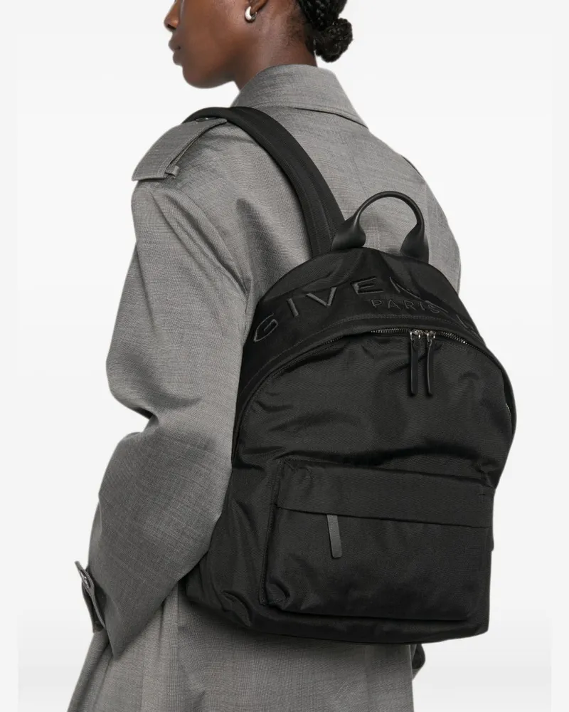 Givenchy Embroidered Logo Backpack — Black Black