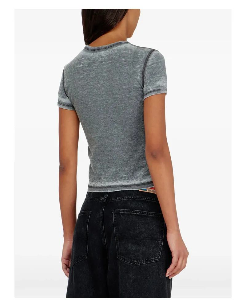 Diesel Burnout Strass-Embellished T-Shirt — Gray Gray