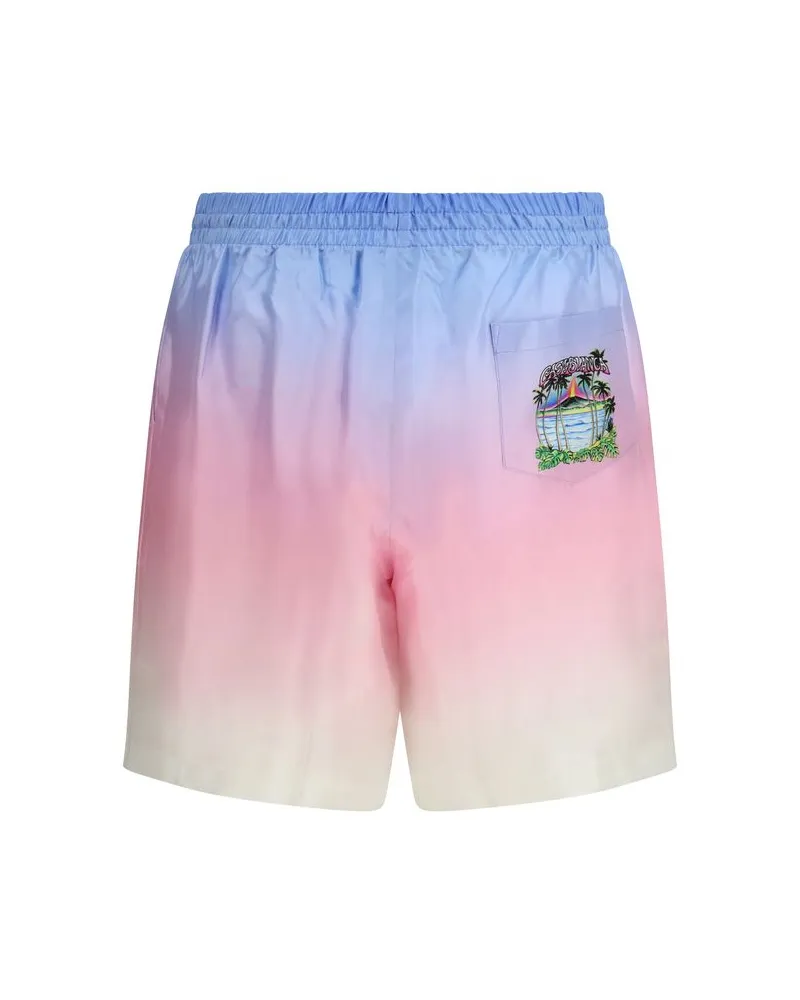 Casablanca Paris Men's Multicolor Silk Bermuda Shorts Multicolor
