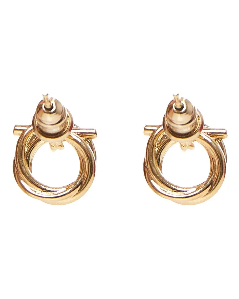 Ferragamo Women's Earrings Gancini Evo Gold Brass Gold