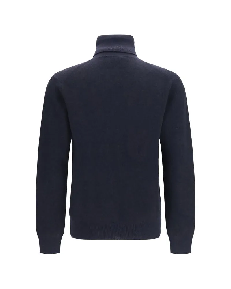 Brioni Men's Blue Cashmere Turtleneck Clothing Navy