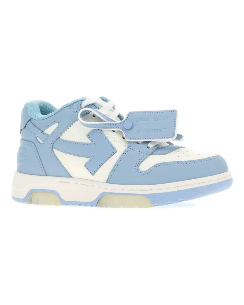 OFF-WHITE Women's Two-Tone Leather Out Of Office Sneakers White-Light Blue White/light White