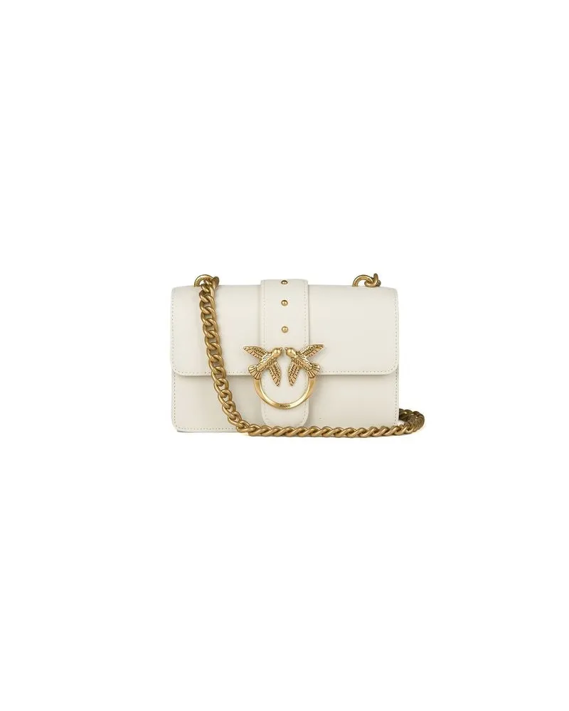 Pinko Women's Crossbody Bag White Cow Leather - Crossbody-Bags White