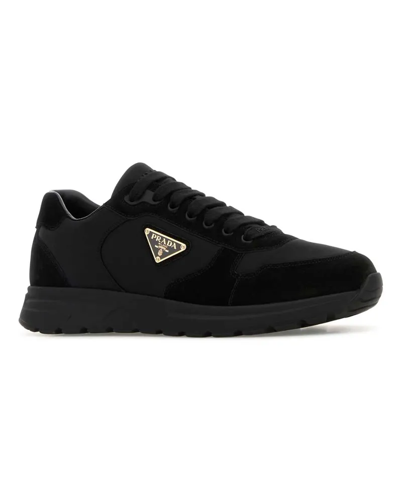 Prada Men's Black Re-Nylon And Suede Prax Sneakers Nero Poliammidericiclata-Vitello Black