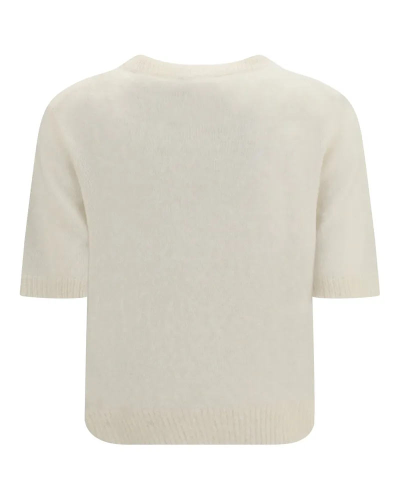 Ganni Banana Graphic Knit T-Shirt — White White