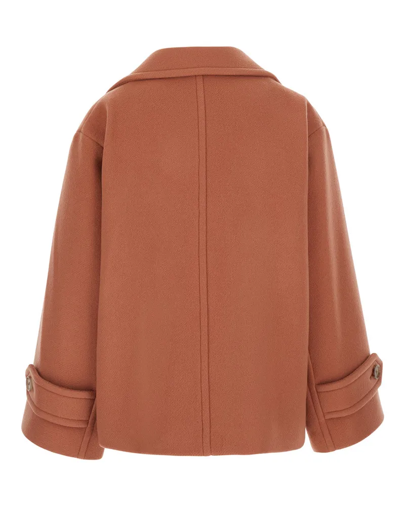 Chloé Women's Jacket Short Pink Wool-Blend Coat Pink