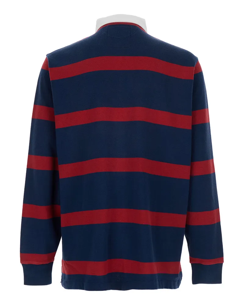 Ralph Lauren Striped Cotton Polo — Navy Navy