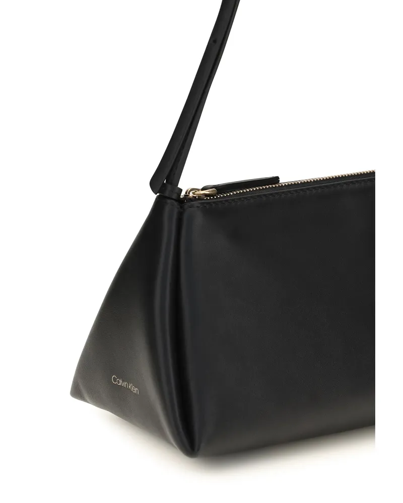 Calvin Klein Women's Leather Handbag Aurelis Black Calf Shoulder Bags Black