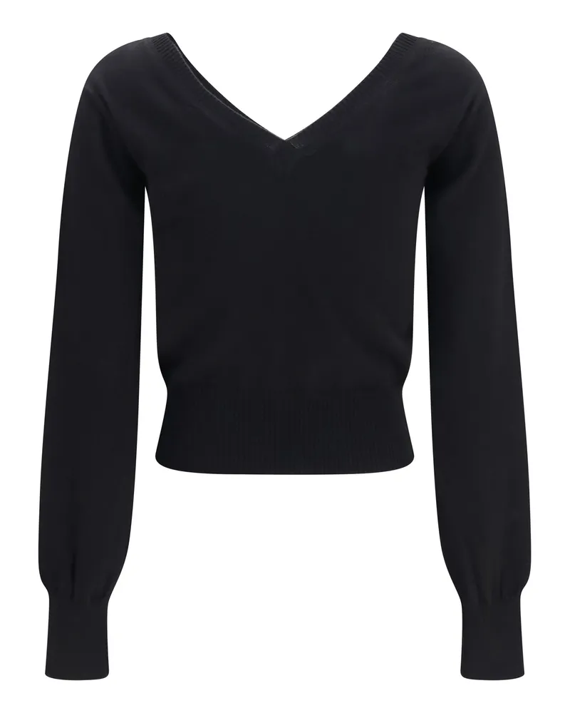 Vivienne Westwood Women's Beatrice V-Neck Sweater Black Cotton; Kashmir-Capra Hircus Kashmir/capra Black