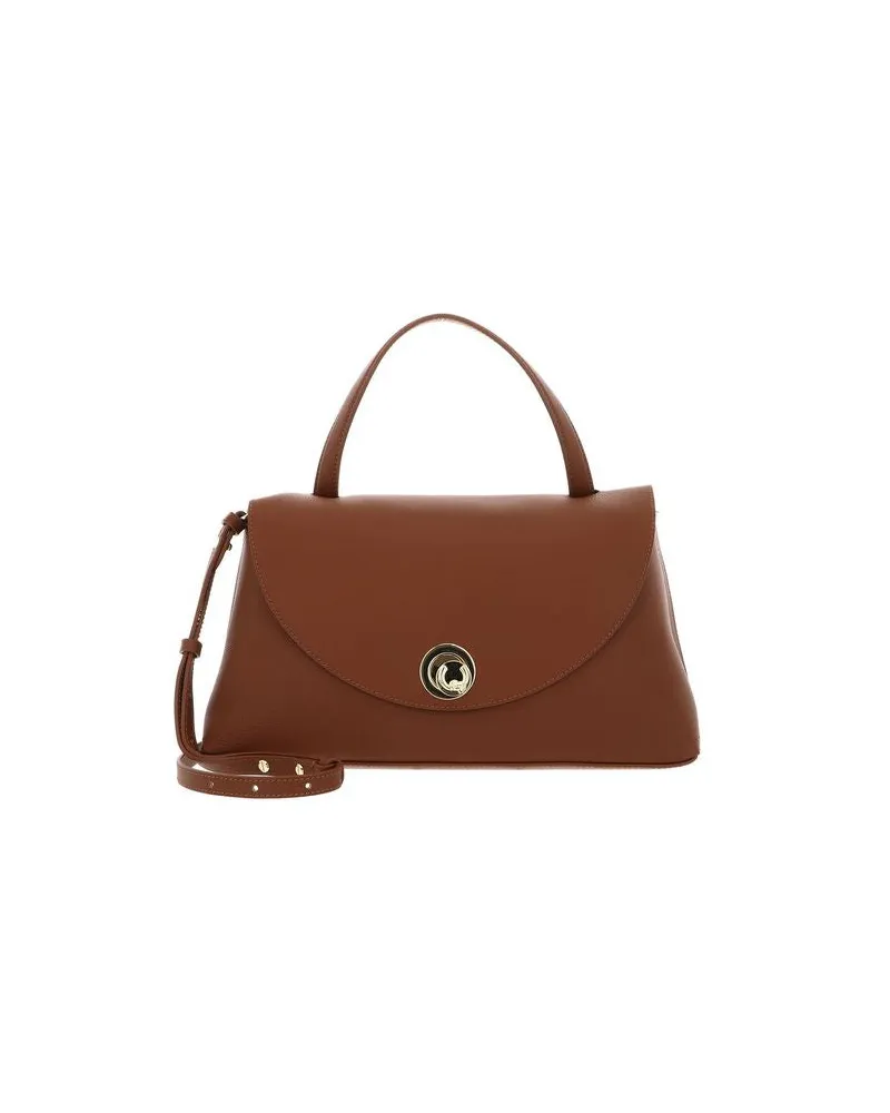 Coccinelle Women's Top Handle Bag Cognac-Black Bovine Leather - Top-Handle-Bags Cognac/black Cognac