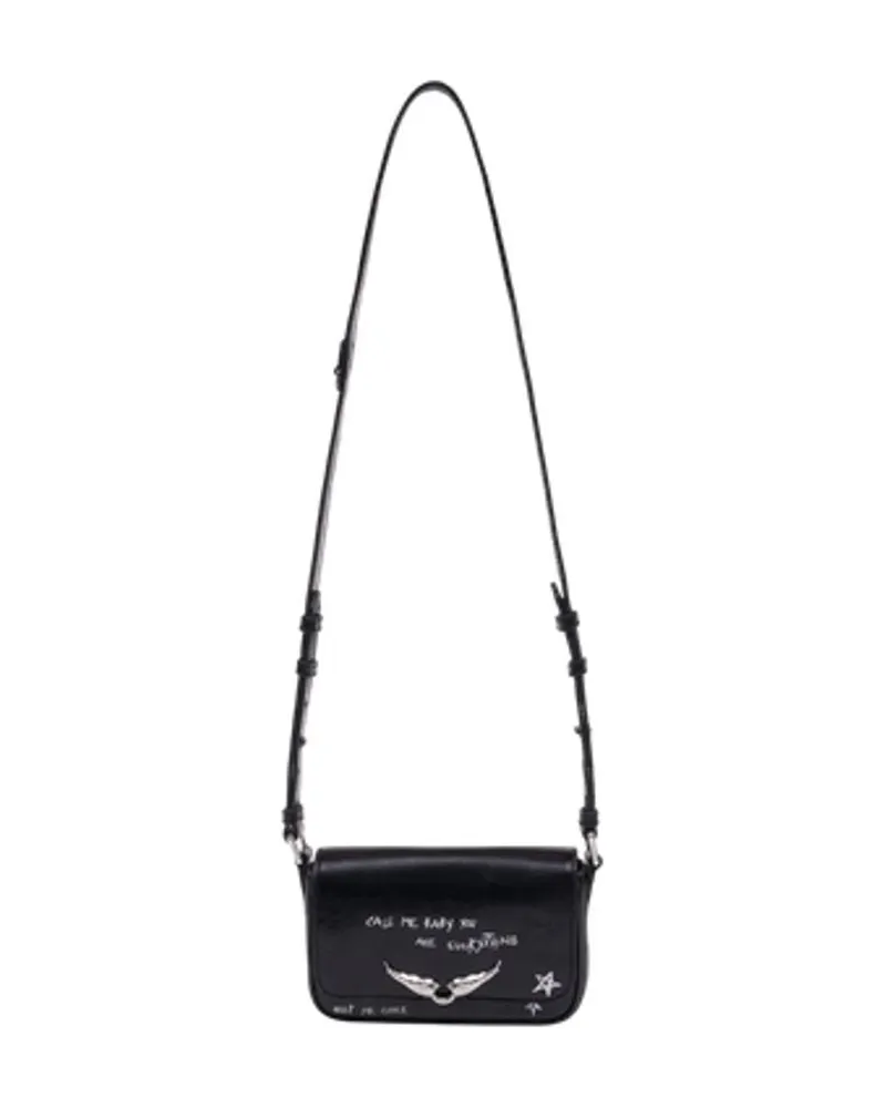 Zadig & Voltaire Women's Le Zazi Shoulder Bag -  Leather Black Calfskin Shoulder-Hobo-Bags Black