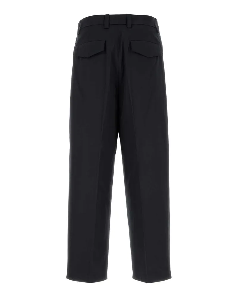 Jil Sander Men's Midnight Blue Cotton Pant Pantaloni Black